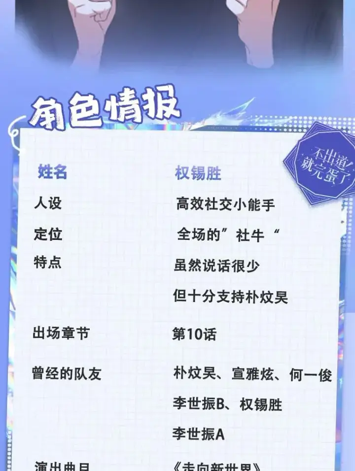《不出道就完蛋了》角色档案图16